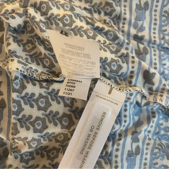 LOFT Blue and White Floral Tie Waist Maxi Dress size Large - Picture 4 of 6